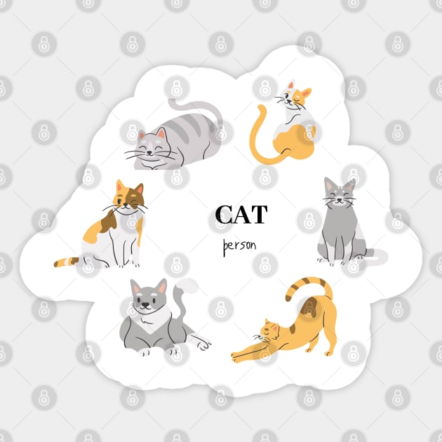 CAT person - cat lover Sticker by AestheticLine